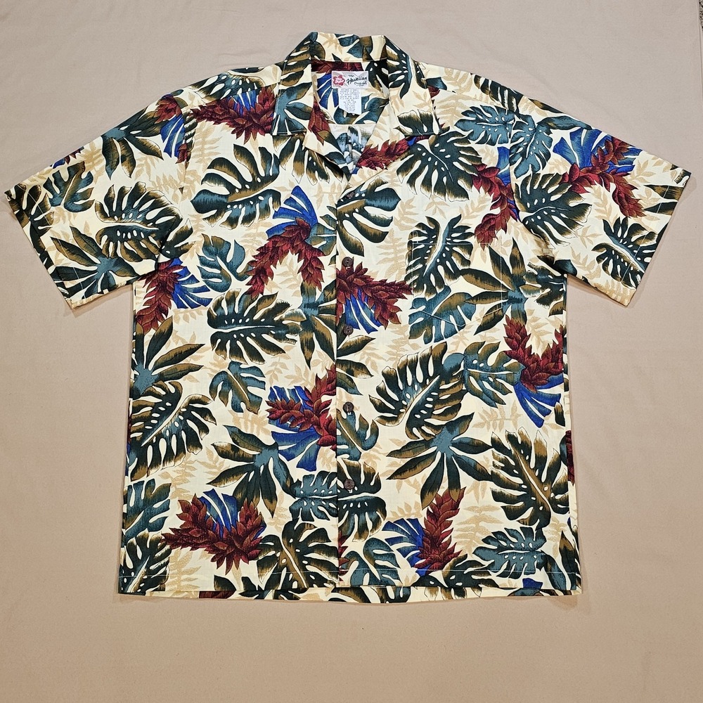 Hilo Hattie Hawaiian Tropical Vntg Short Sleeve Mens L Button-up Collared Shirt